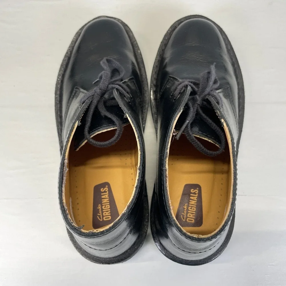 Clarks Originals Desert Boots Womens Size 6.5 M Black Leather Crepe Sole Shoes